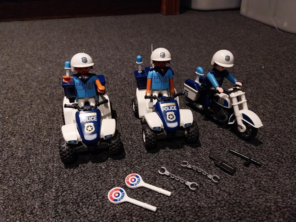 Playmobil 3655 2x en politiemoto, Kinderen en Baby's, Speelgoed | Playmobil, Ophalen