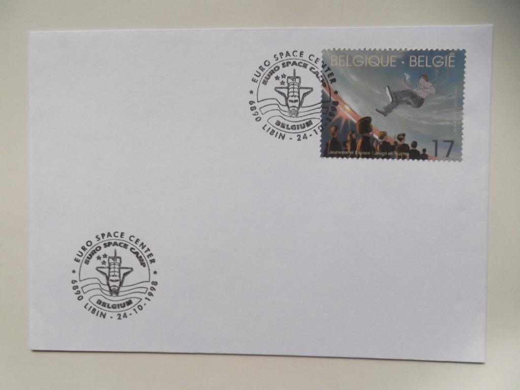 2786 FDC Euro Space Center Libin 1998, Enlèvement ou Envoi, Espace, Affranchi, Avec enveloppe