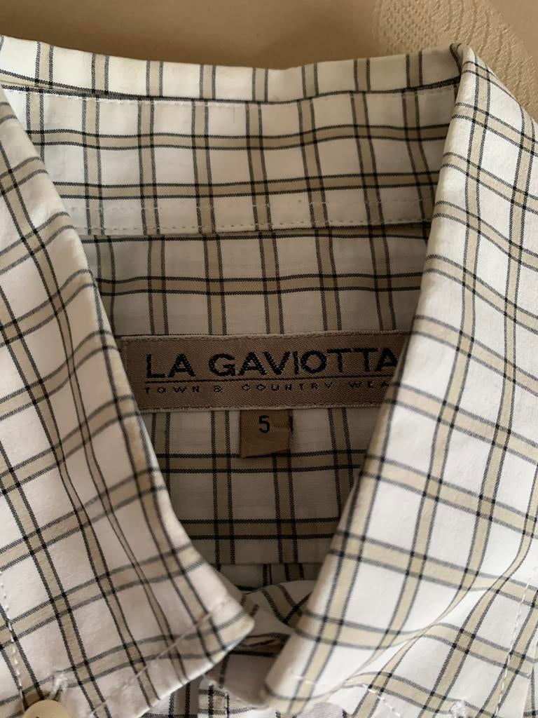 Herenhemd La Gaviotta korte mouwen, Ophalen of Verzenden, Zo goed als nieuw, Wit