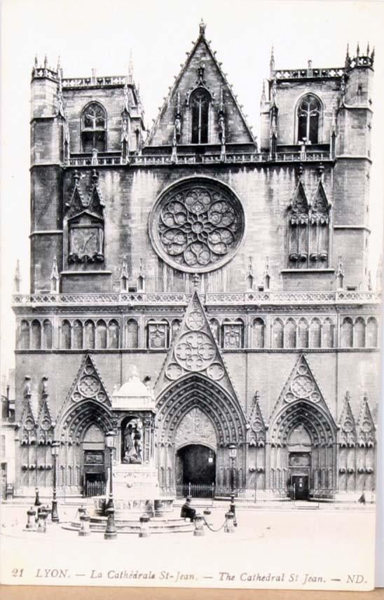 Carte postale : Lyon : « La cathédrale Saint-Jean », Enlèvement ou Envoi, 1940 à 1960, Non affranchie, France