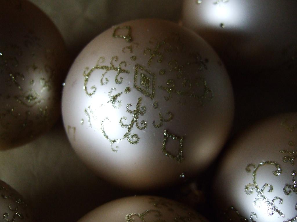 KERSTBALLEN (glas) / goudkleurig (beige), Enlèvement ou Envoi, Comme neuf
