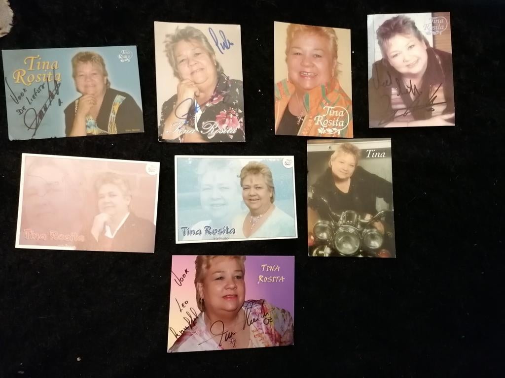 Fotokaarten met handtekening Tina rosita, Verzenden