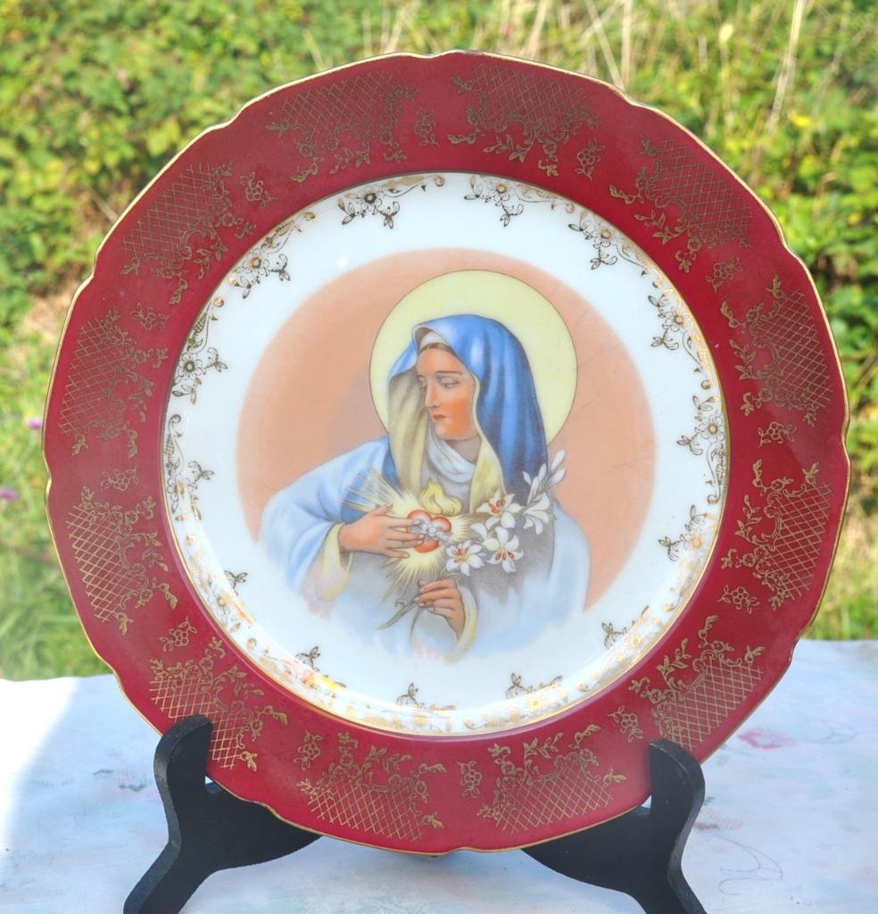 assiette murale religieuse vierge sacré coeur, Enlèvement ou Envoi