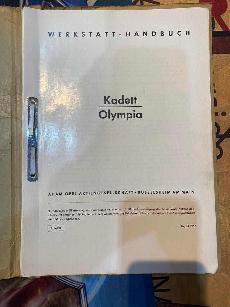Opel Kadett Olympia 1967 werkhuisboek, Boeken, Auto's | Boeken, Ophalen of Verzenden, Gelezen, Opel