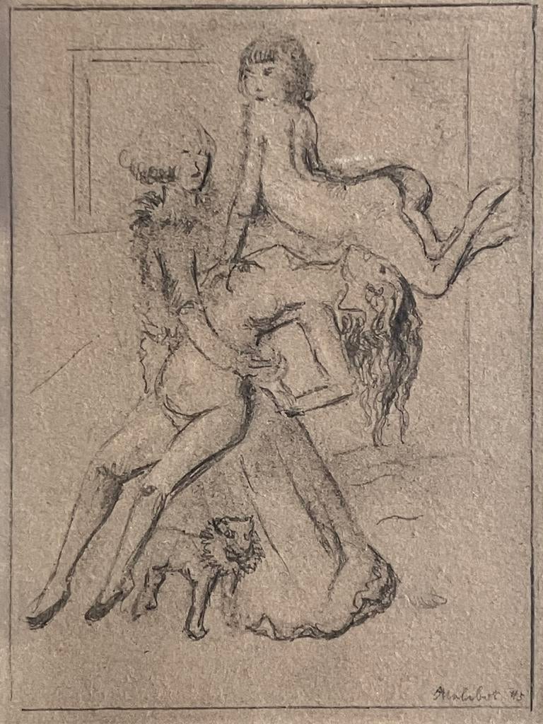 Scabreuze potloodtekening Paul Joostens (1889-1960), Ophalen of Verzenden