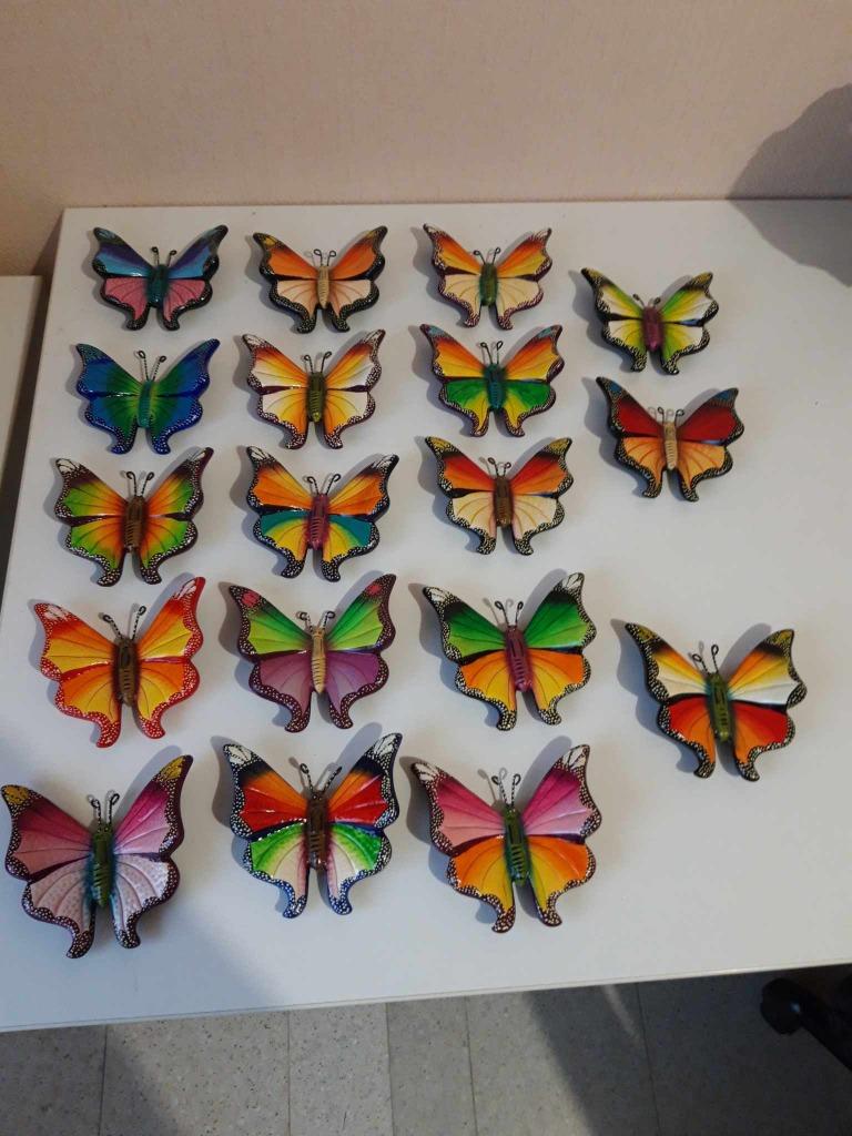 Papillons céramiques décoration pour intérieure et extérieur, Ophalen, Nieuw