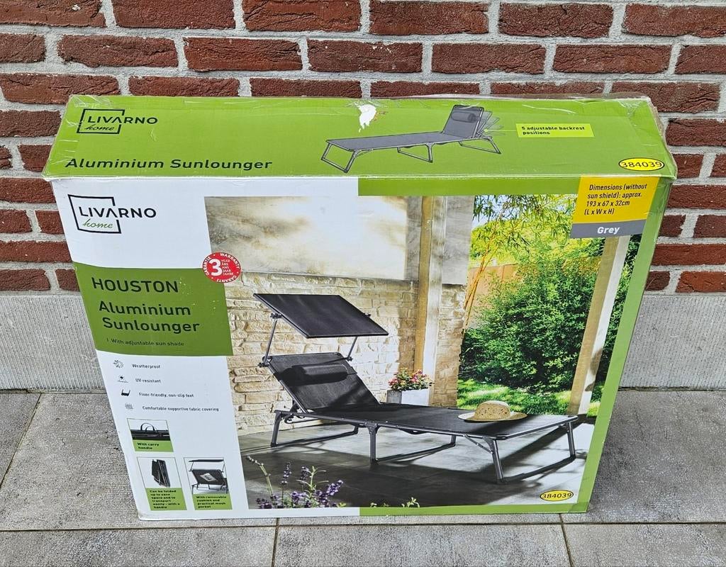 Ligstoel Aluminium Livarno, Ophalen, Zo goed als nieuw