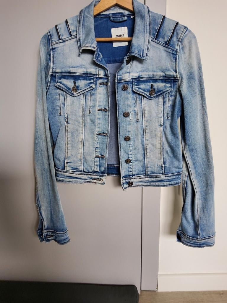 Licht jeans jasje object maat 36, Blauw, Object, Ophalen of Verzenden, Zo goed als nieuw