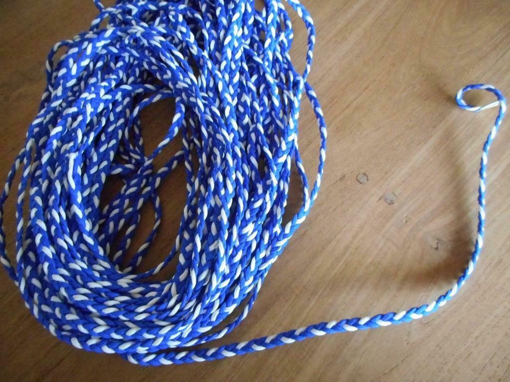 blauw-wit gevlochten lint - 23.50 m - nieuw, Hobby & Loisirs créatifs, Enlèvement ou Envoi, Neuf, Ruban, Bande ou Élastique