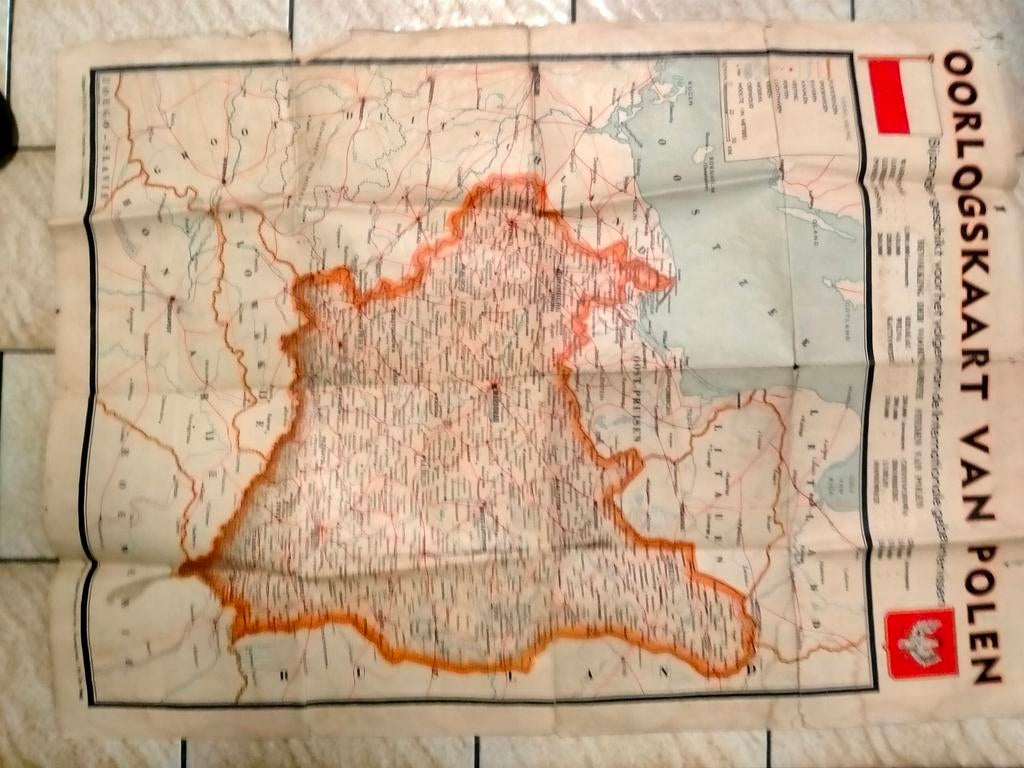 Oude kaart oorlog Polen, Ophalen of Verzenden