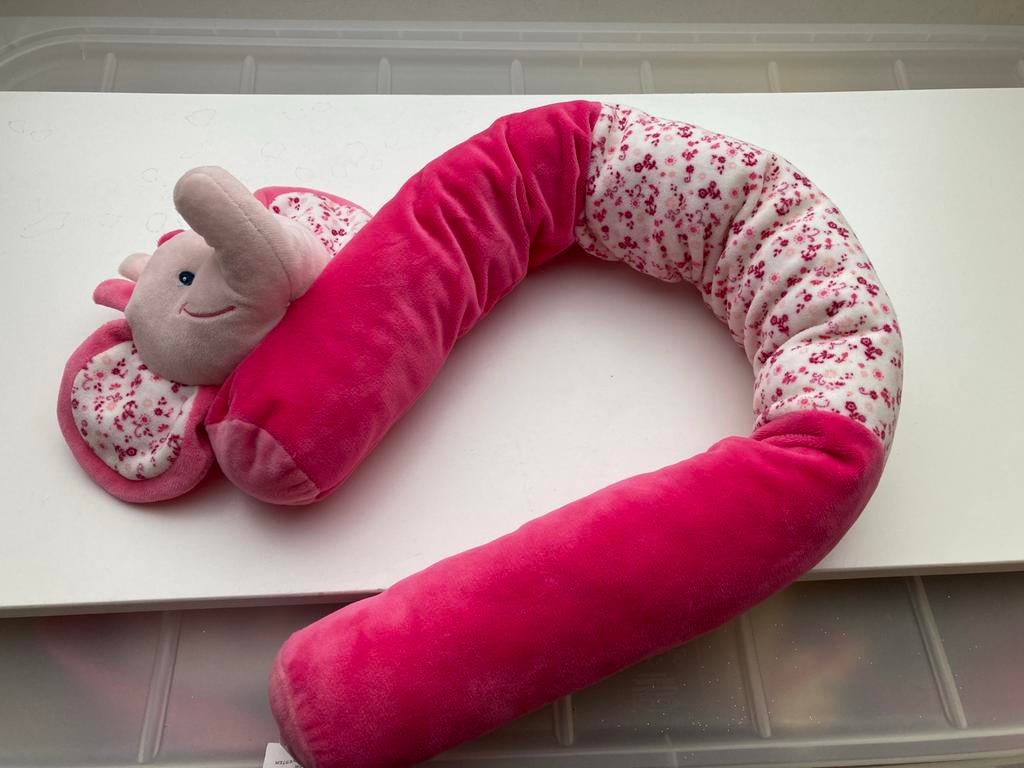 Autokussentje kind - pluche met Olifantje roze, Ophalen of Verzenden, Zo goed als nieuw
