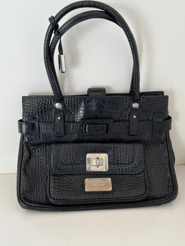 Sac à main Luciano Padovan, cuir, Enlèvement ou Envoi, Comme neuf, Noir, Sac à main