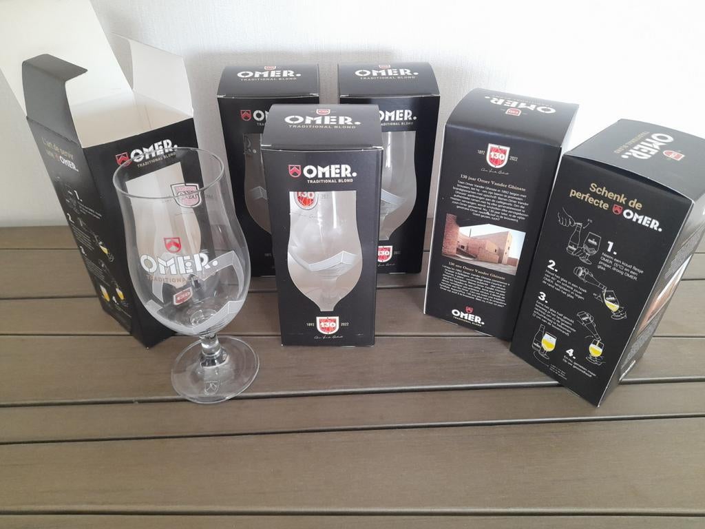 Omer glazen 130 jaar in geschenkdoosje, Verzamelen, Glas en Drinkglazen, Ophalen of Verzenden, Nieuw