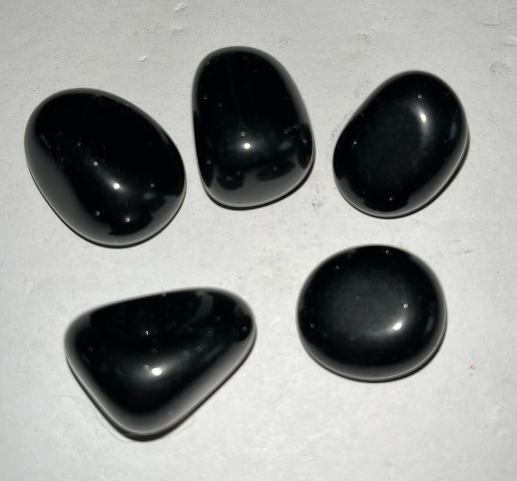 Zwarte Obsidiaan(5stuks) - 36gram totaal - tss 20mm en 25mm, Enlèvement ou Envoi, Neuf