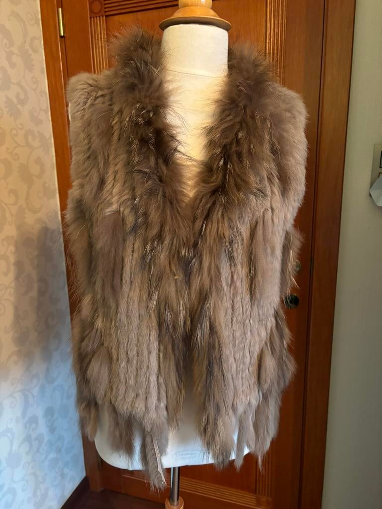 Mouwloos pelsen vestje maat L/XL, Enlèvement ou Envoi, Comme neuf, Taille 42/44 (L)