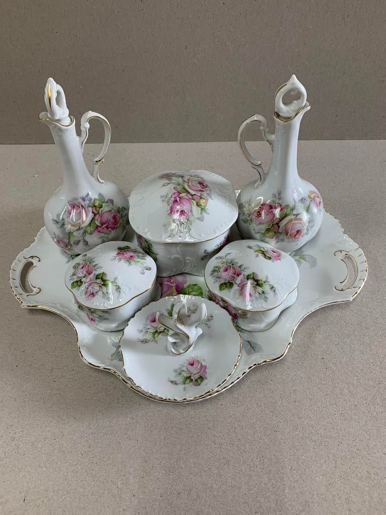 Vanity Set 7 stuks. Oud porselein uit 1900, Antiek en Kunst