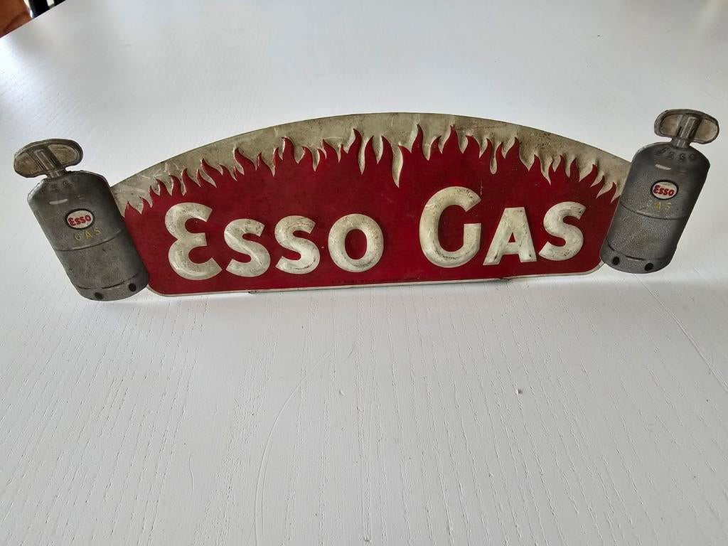 Esso gas reclame bord zeer oud, Verzamelen, Ophalen of Verzenden, Zo goed als nieuw
