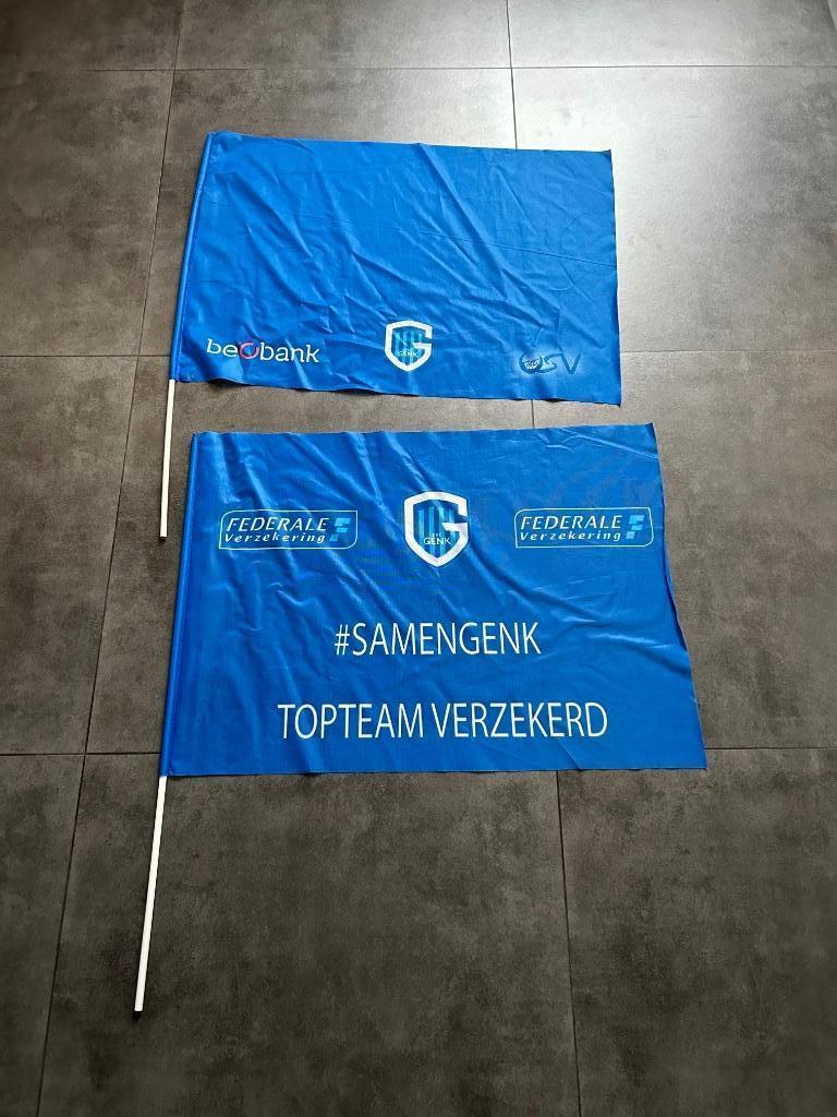 2 vlaggen KRC Genk, Ophalen of Verzenden, Zo goed als nieuw, Vaantje of Sjaal