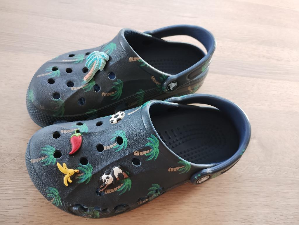 Crocs maat 38 donkerblauw met palmboom, Kinderen en Baby's, Kinderkleding | Schoenen en Sokken, Ophalen, Gebruikt, Crocs, Jongen of Meisje