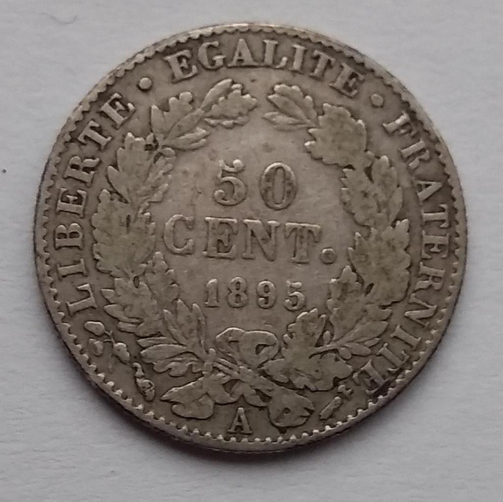 50 cent 1895 A Frankrijk zilver, Ophalen of Verzenden, Frankrijk, Losse munt, Zilver
