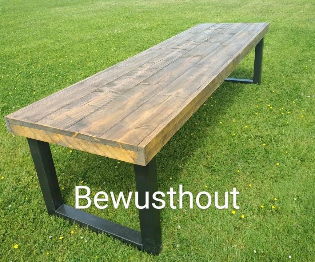 "Steigerhouten Tafel: Stoer en Duurzaam voor Elk Interieur!!, Ophalen of Verzenden, Nieuw, Hout