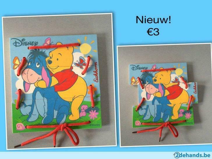 nieuw houten puzzel met koord Winnie The Pooh en Eeyore, Ophalen of Verzenden, Nieuw
