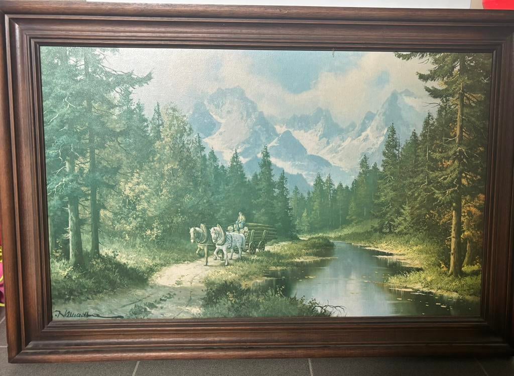 Alpenlandschap met Koets, Ophalen