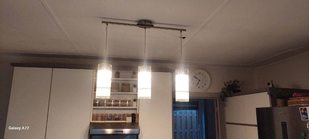 Luminaire suspendu 3 lampes – Design moderne, Enlèvement, Comme neuf, Verre