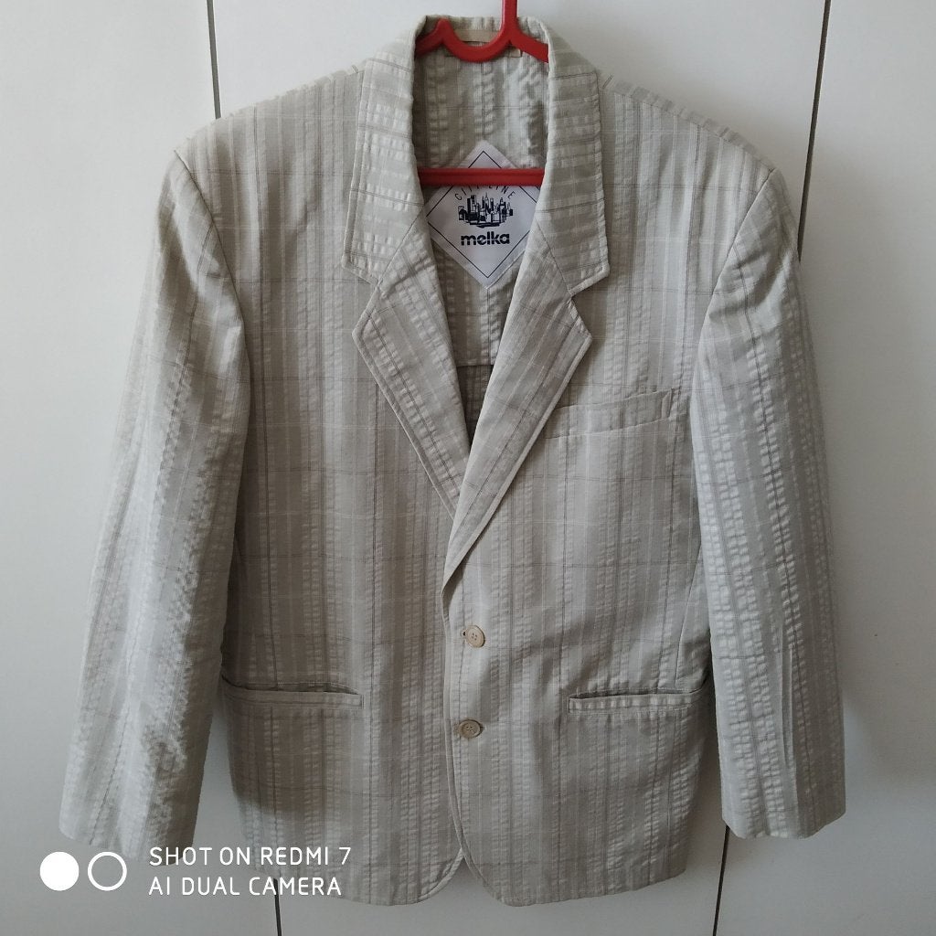 Melka off-white T48 zomerjas., Maat 48/50 (M), Wit, Ophalen of Verzenden, Gedragen