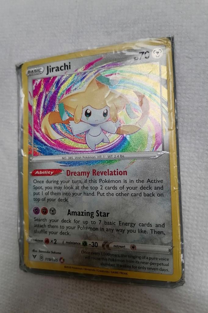 „Geweldige zeldzame” Pokémon Jirachi-kaart - 119/185, Ophalen of Verzenden, Nieuw, Booster