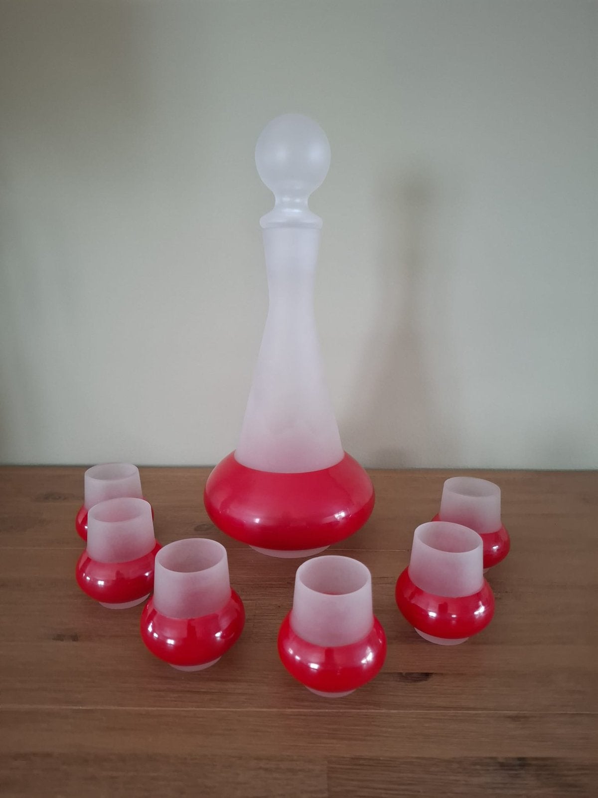 Vintage karaf met 6 borreltjes, Ophalen of Verzenden