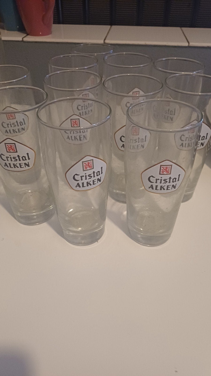 11 identieke glazen - Cristal Alken, Enlèvement ou Envoi, Comme neuf, Verre ou Verres