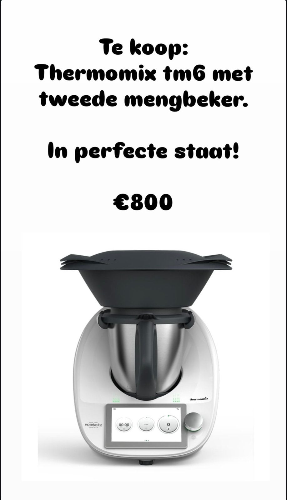 Thermomix TM6 avec godet à mélanger supplémentaire, Enlèvement, Comme neuf
