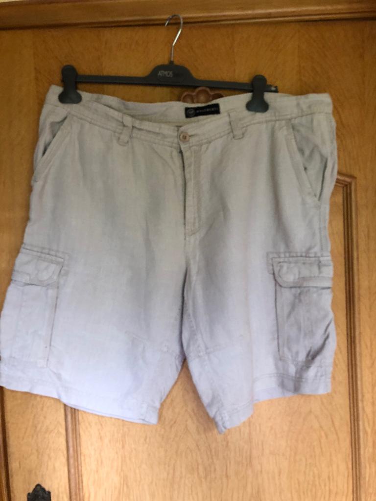 Beige mannenshort in linnen maat 54, Enlèvement, Taille 52/54 (L), Beige
