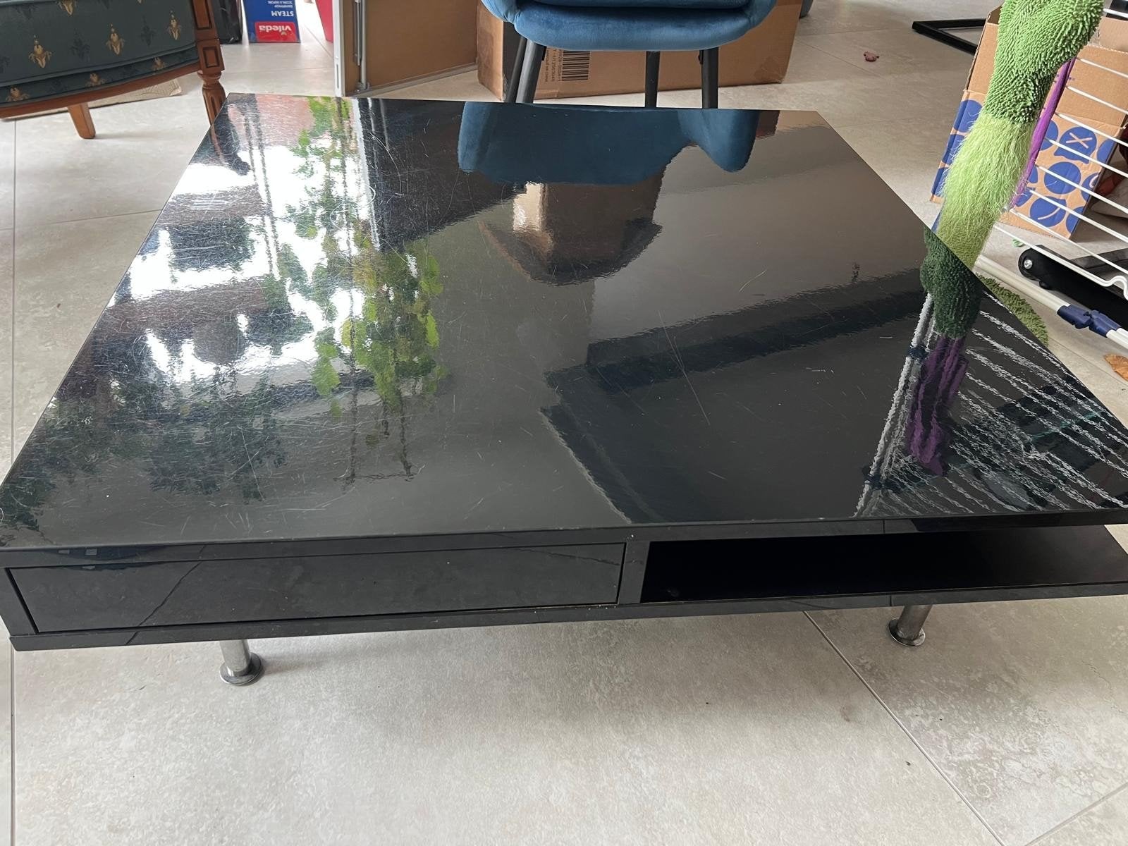 Salontafel zwart Ikea, Huis en Inrichting, Ophalen, 50 tot 100 cm, Vierkant, 50 tot 100 cm