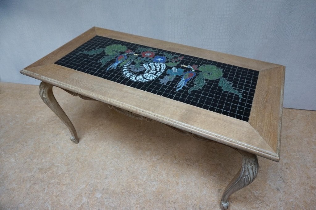 Oude vintage salontafel met mozaiek, Ophalen