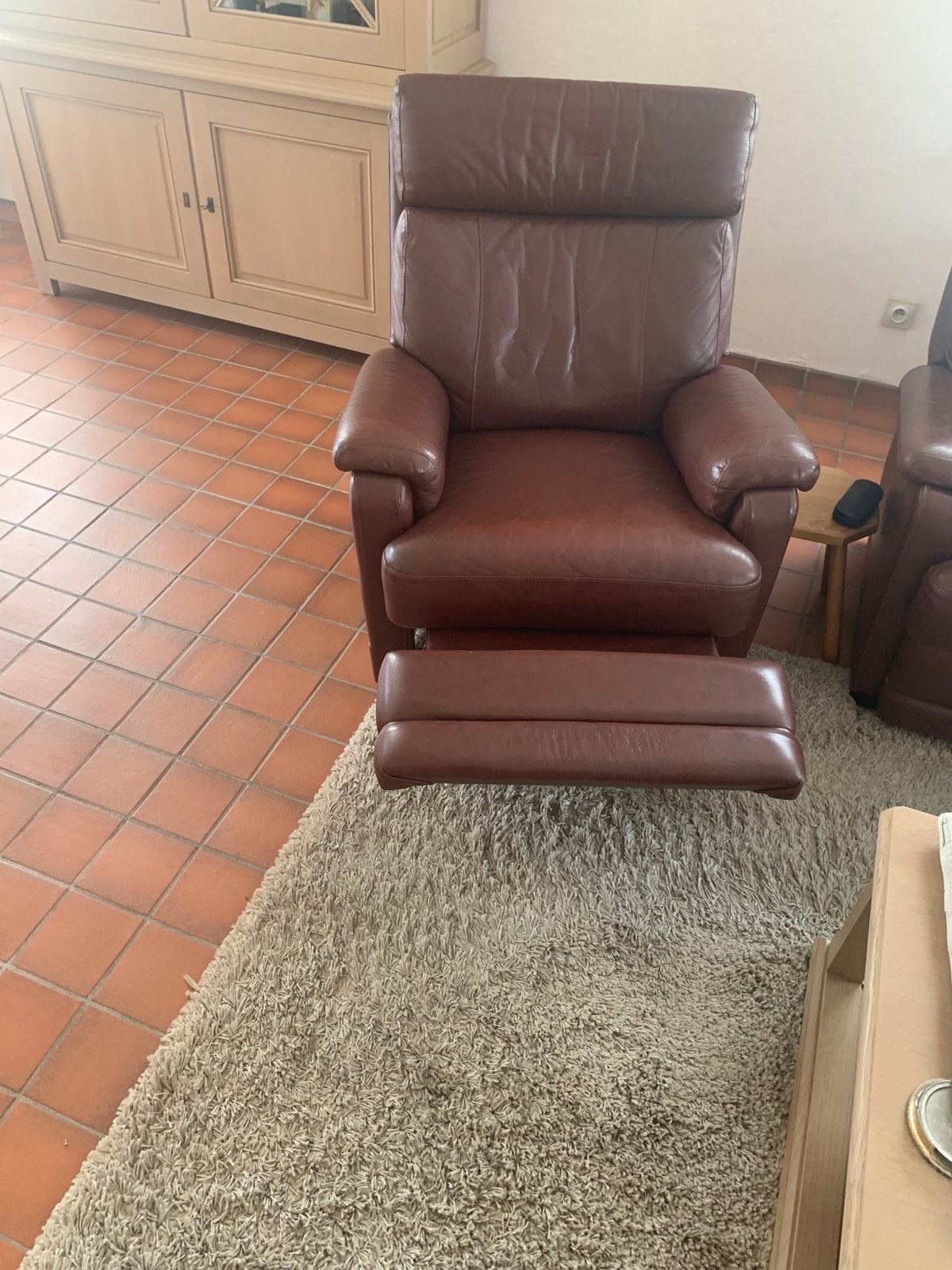Salon in leder-gratis, Maison & Meubles, 75 à 100 cm, Enlèvement, Utilisé, Cuir