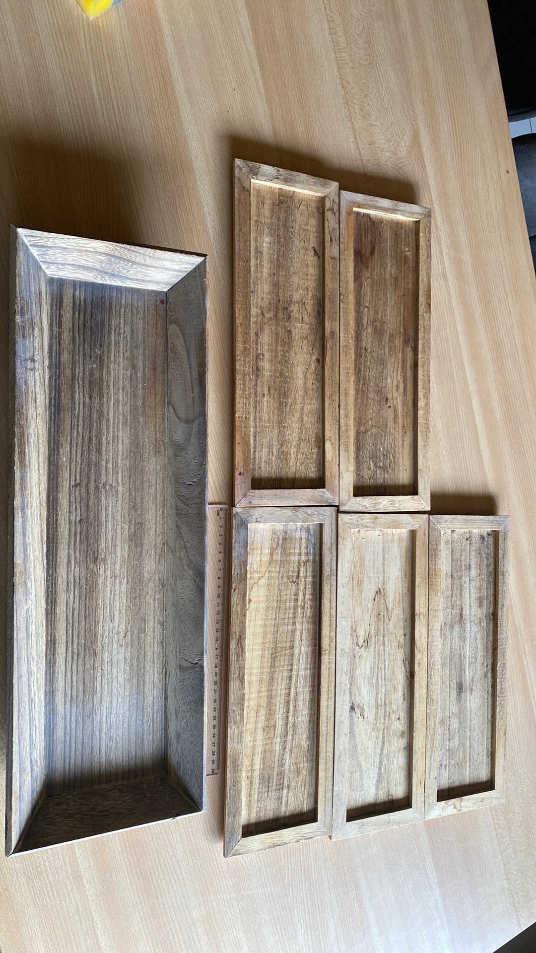 6 houten onderleggers voor bloemschikken, Ophalen, Overige typen, Hout, Zo goed als nieuw