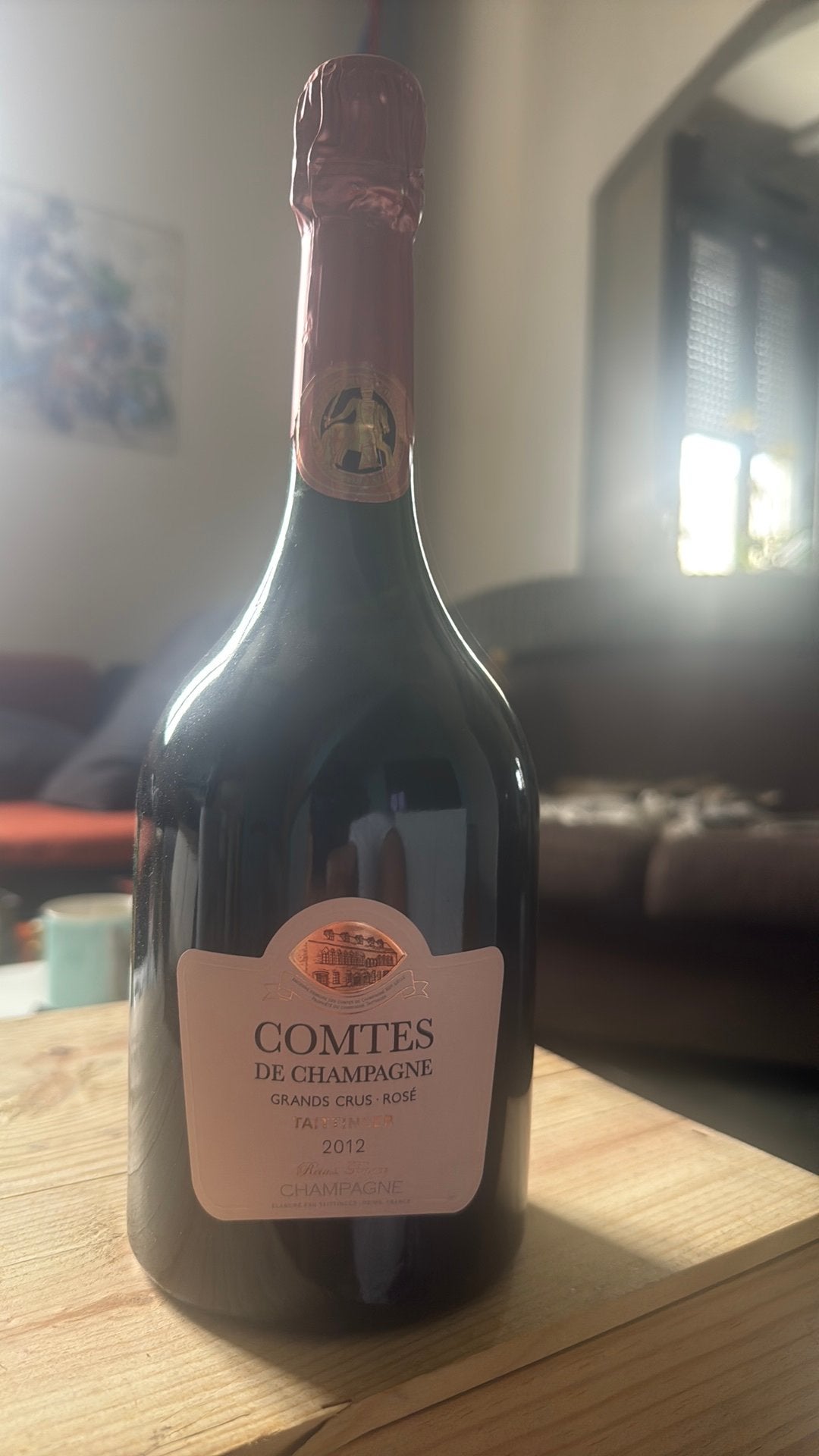 Champagne Taittinger comte 2012 rosé, Enlèvement ou Envoi, Comme neuf, Champagne