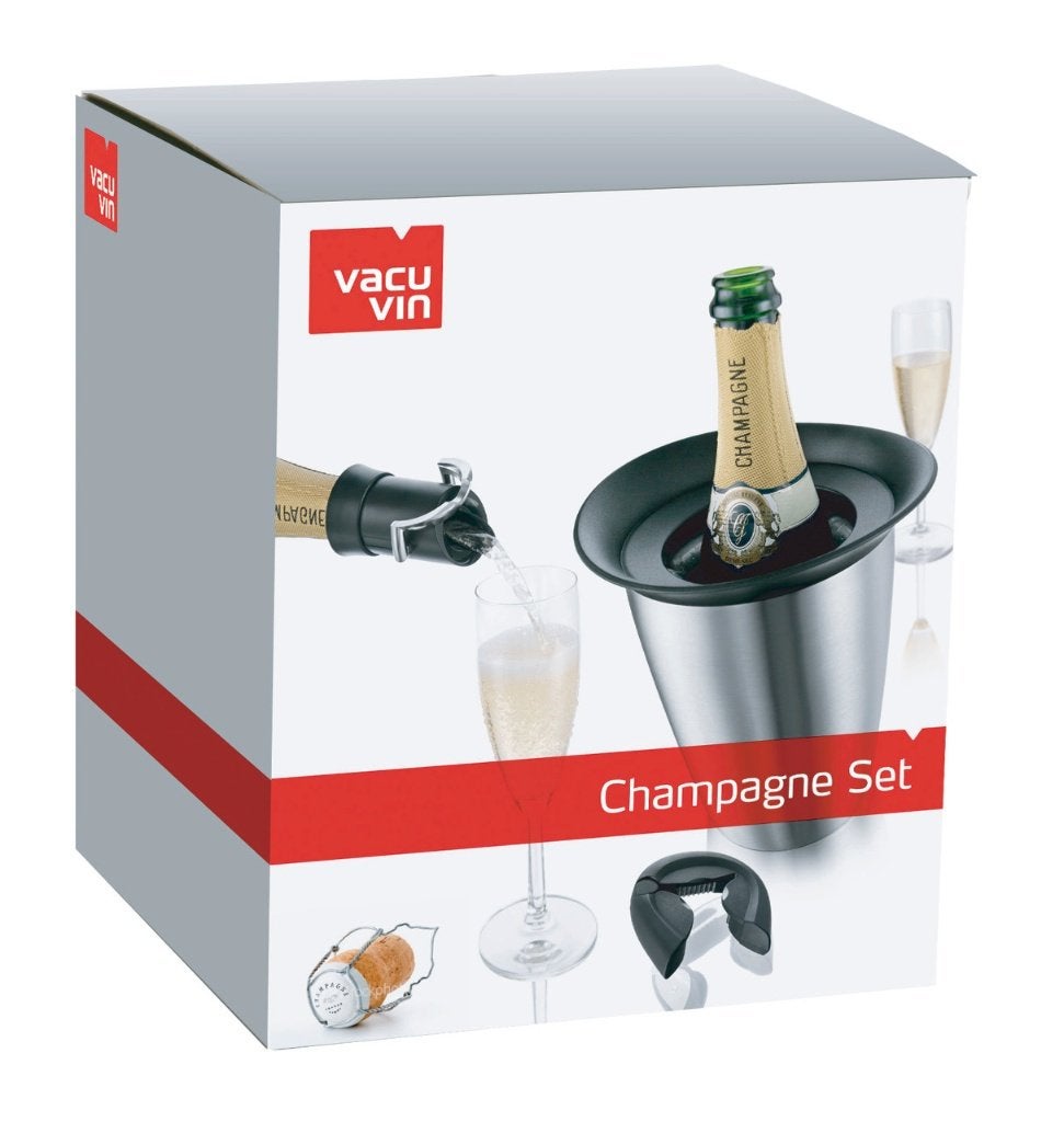 Nieuw | Vacuvin champagne set 3-delig (champagnekoeler), Overige materialen, Nieuw, Ophalen of Verzenden, Minder dan 5 flessen