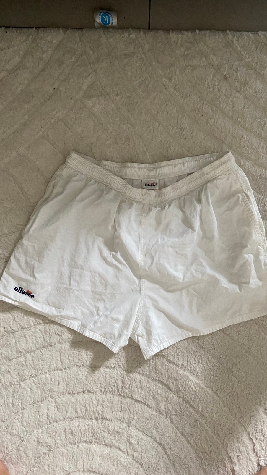 Short de sport Ellesse blanc - taille L/XL 100 % coton, Vêtements | Hommes, Enlèvement ou Envoi, Général, Blanc, Taille 52/54 (L)