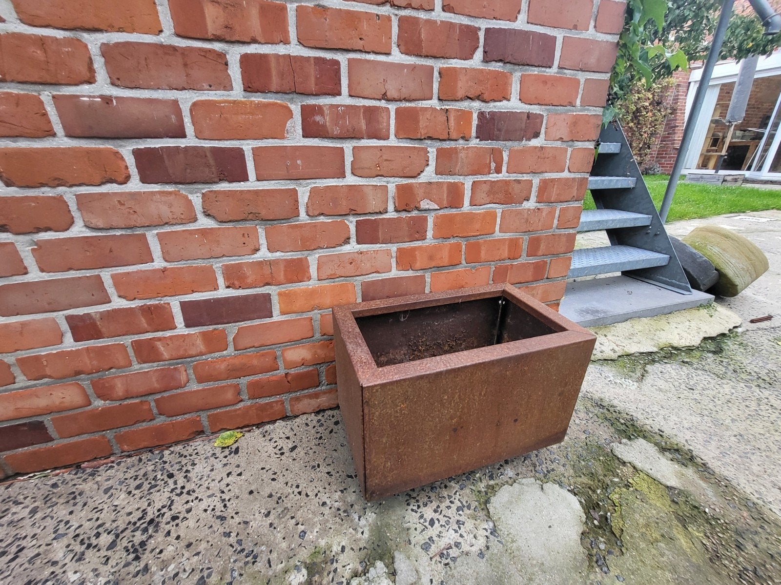 Cortenstaal plantenbak - bloembak 50cm x 30cm x 30cm op wiel, Tuin en Terras, Ophalen