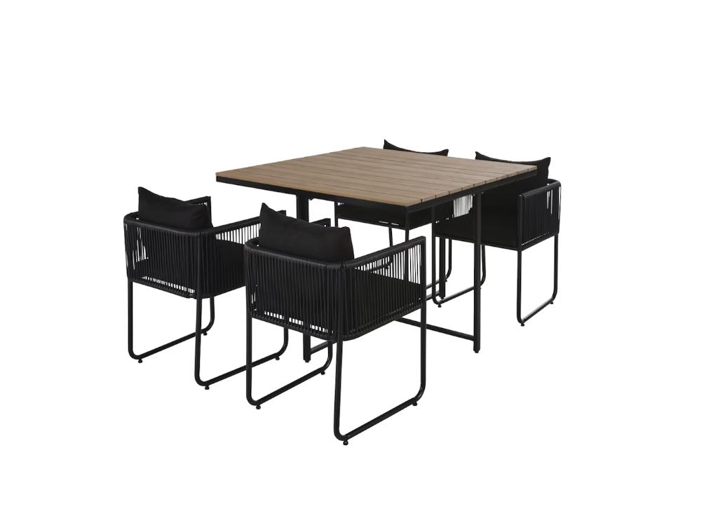 Tuinset met 4 stoelen Swann te koop!, Tuin en Terras, Tuinsets en Loungesets, Nieuw, Tuinset, Teakhout, 4 zitplaatsen, Eettafel
