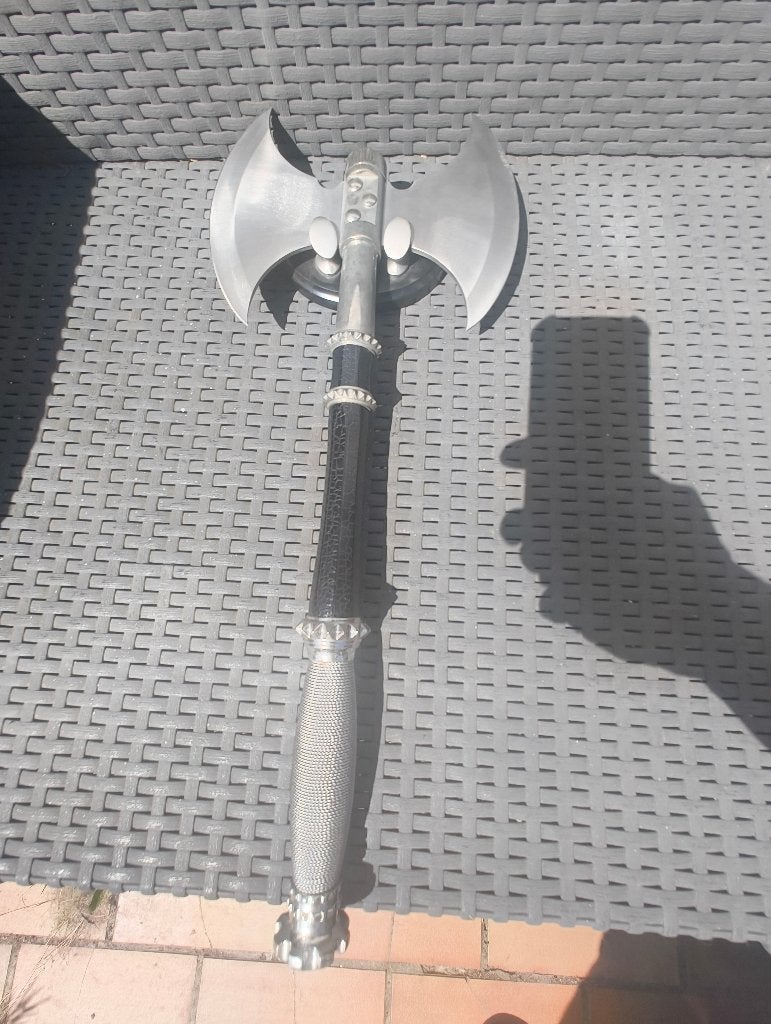 Middeleeuwse Fantasy SIER bijl (53 cm) met Muurplaque!, Ophalen, Metaal, Decoratieobject, 53 cm