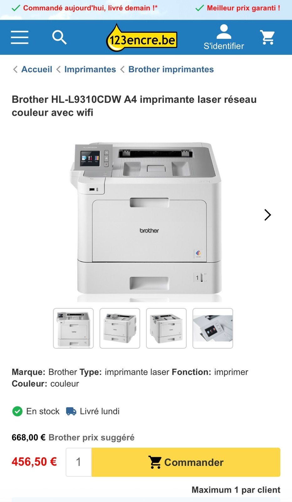 Imprimante Brother HL-L9310CDW état neuf, jamais utilisé, Informatique & Logiciels, Imprimantes, Neuf, Imprimante LED, Wi-Fi intégré