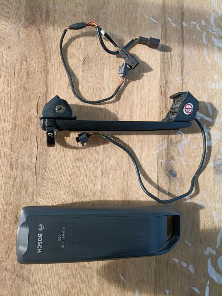 Accu Bosch Powerpack 500wh + houder Range extender 500wh, Fietsen en Brommers, Fietsaccessoires | Fietsaccu's, Ophalen