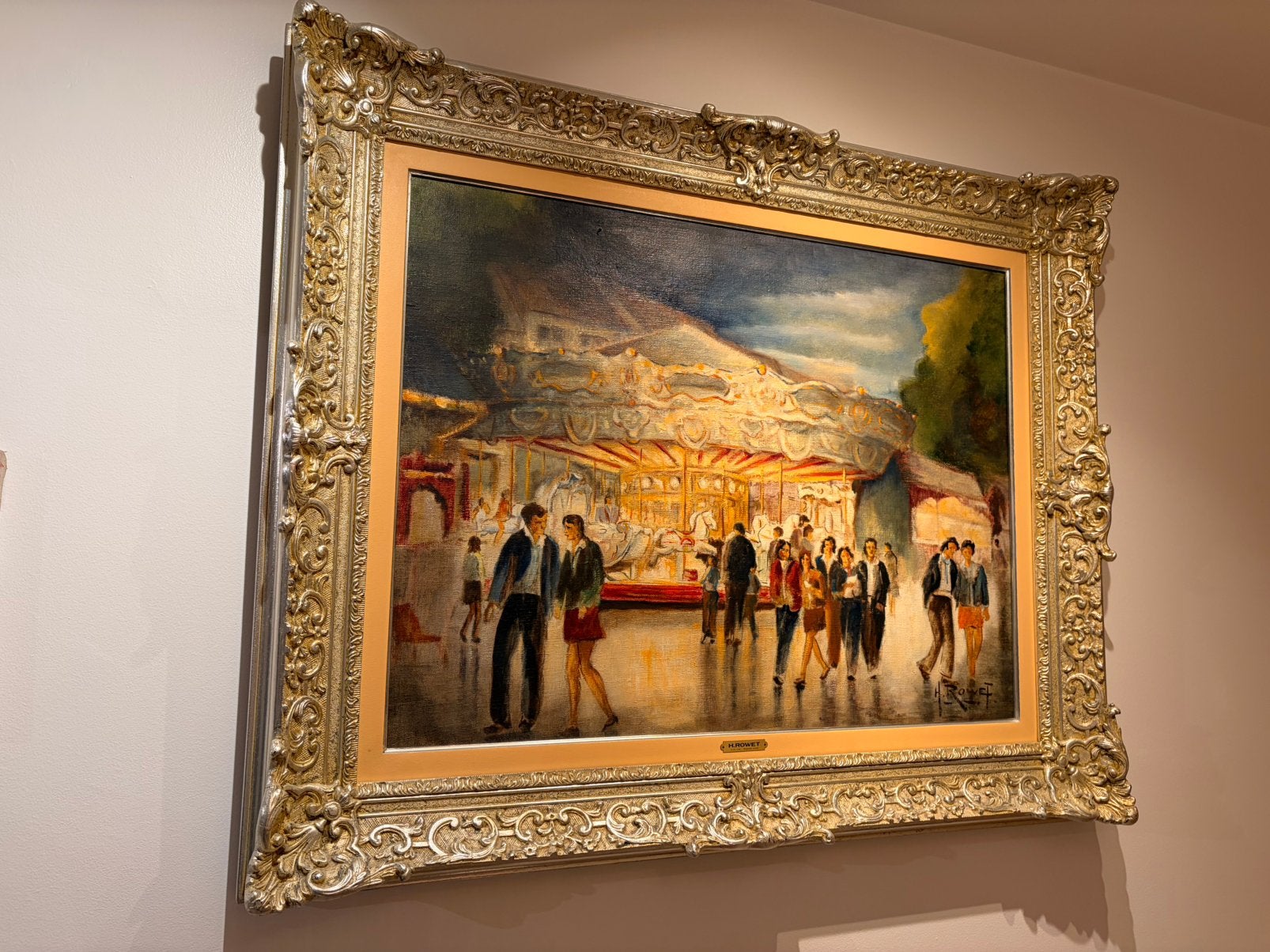 Magnifique peinture carrousel de HRowet, Antiquités & Art, Art | Peinture | Classique, Enlèvement