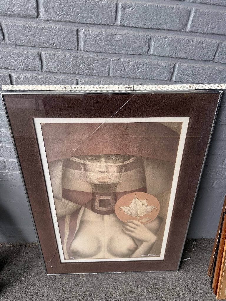 Jef Van Tuerenhout (1926-2006) — Grote lithografie 40/99, Antiek en Kunst, Gelimiteerde oplage, Ophalen, Personages en Fantasiefiguren