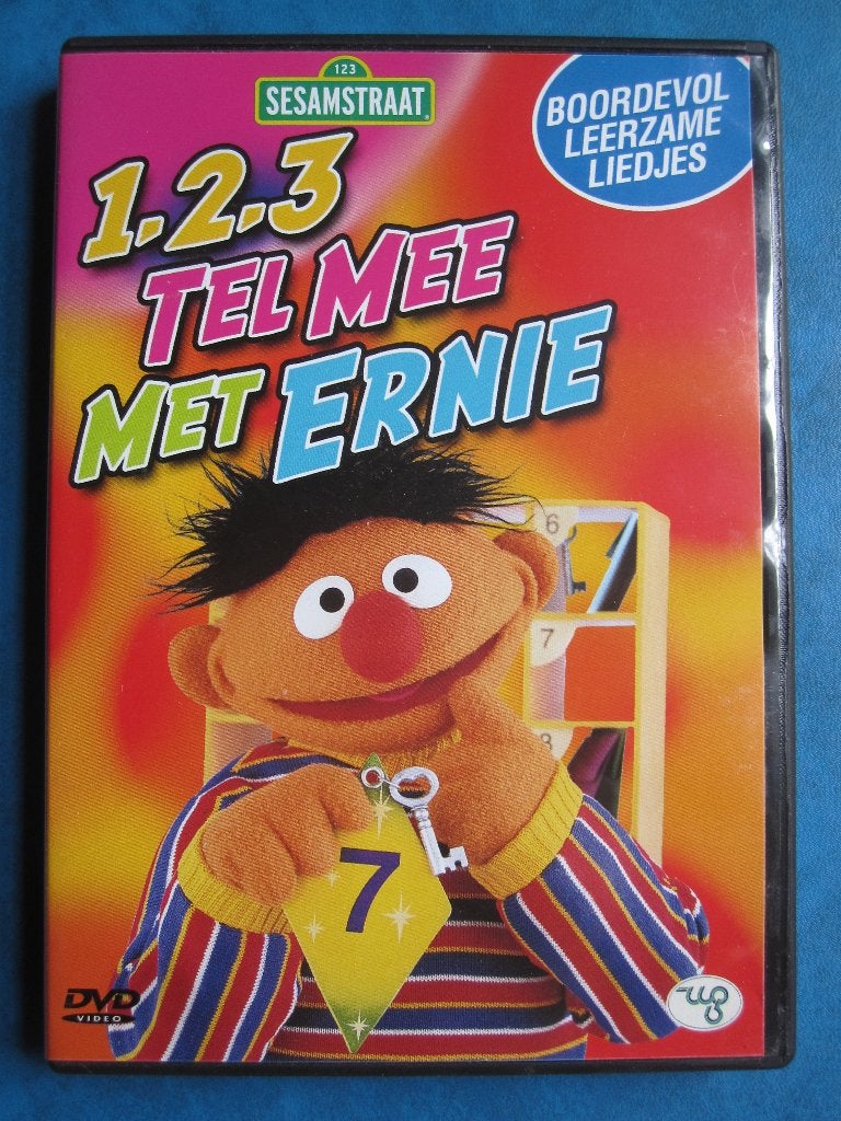Sesamstraat - 1,2,3 Tel mee met Ernie, Cd's en Dvd's, Dvd's | Kinderen en Jeugd, Alle leeftijden, Tv-serie, Zo goed als nieuw