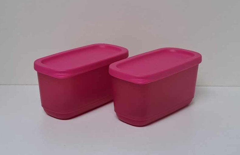 Tupperware™ « Mini Cubixbox » 250 ml x 2 - roze, Verzenden, Nieuw, Paars, Bus of Trommel